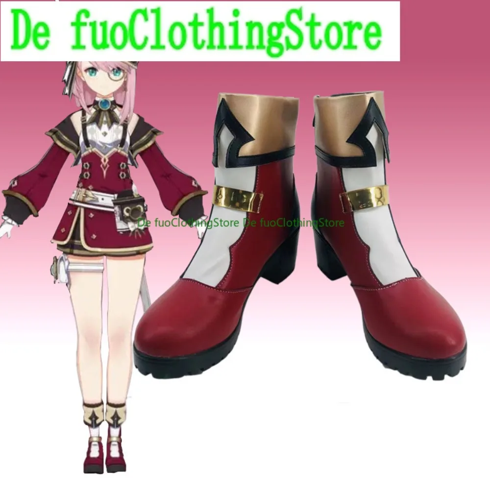 DefuoClothing Genshin Impact Charlotte Buty do Cosplayu Anime Gra Buty i Kozaki do Odgrywania Ról na Halloween