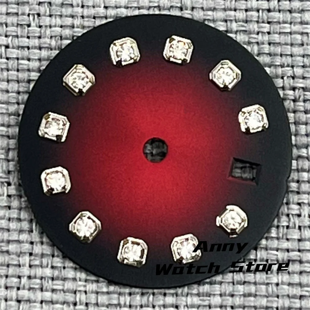 20.5mm Watch Dial For 26mm Ladies Watch Sunburst Black Gray White Mother Pearl Dial Diamond Fit NH05A NH05 Automatic Movement