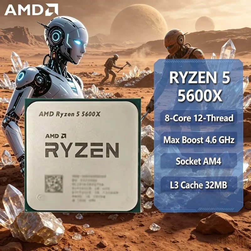 

Hot AMD Ryzen 5 5600X R5 5600X CPU 6-Core 12-Thread 4.6GHz Unlocked Socket AM4 Gaming Desktop Processor Without Package