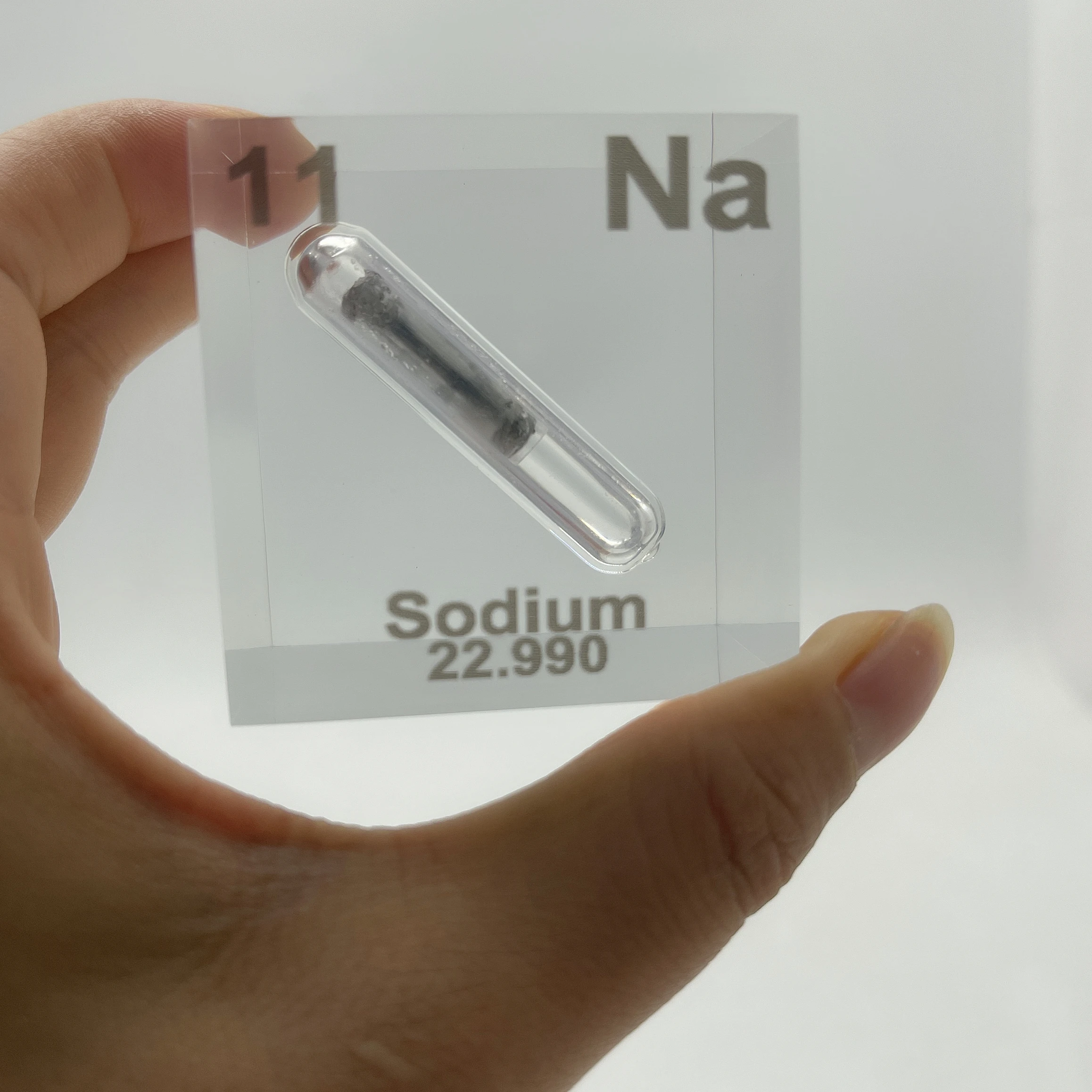 11 Na Sodium Sample Cube Acrylic Real Periodic Table With Elements Embedded Science Gifts and Scientist Collections