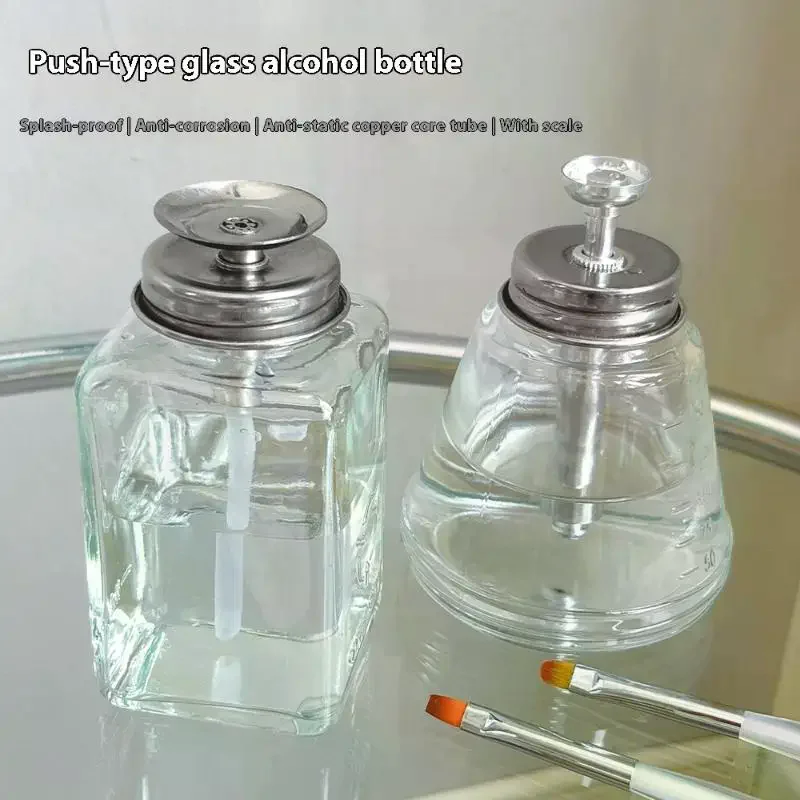 مضخة ضغط سائلة فارغة لتخزين الأظافر، موزع زجاجات زجاجية قابلة لإعادة الملء، مزيل طلاء الأظافر، أدوات مكياج مانيكير #2