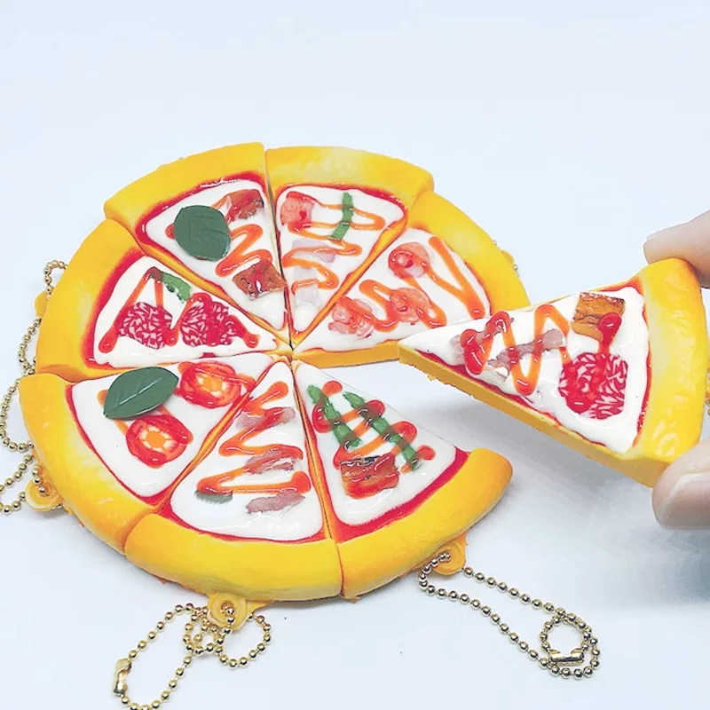 Toys Spirits Capsule Gashapon Figure Kawaii Cute Gacha Simulated Food Sliced Pizza Keychain Figurine Miniature