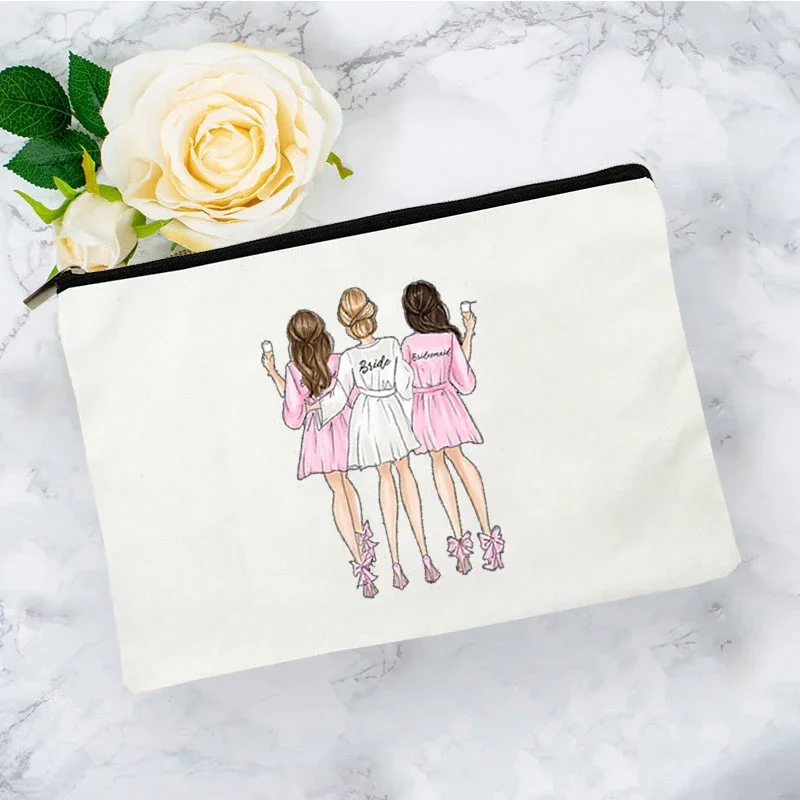 Best Friend Makeup Bag Women Cosmetic Bags Travel Toiletries Organizer Female Storage Make Up Case Purse Wedding Bridesmaid Gift