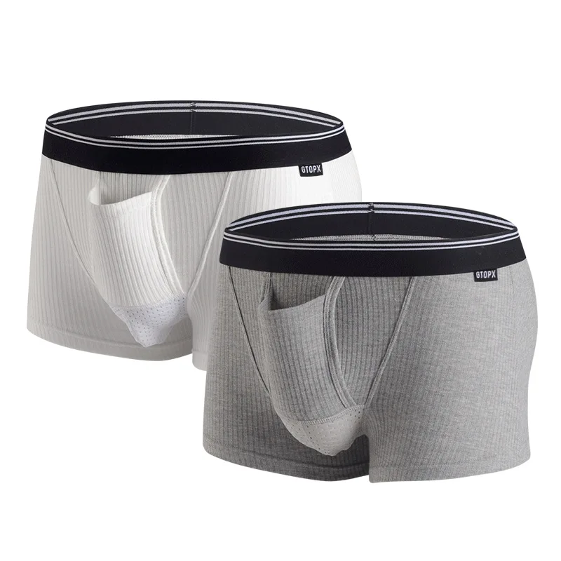 3 Pack Men's Dual Separate Pouch Boxer Briefs Moisture-Wicking Breathable Sports Underwear Anti-Chafe Comfortable Men's Boxer Br