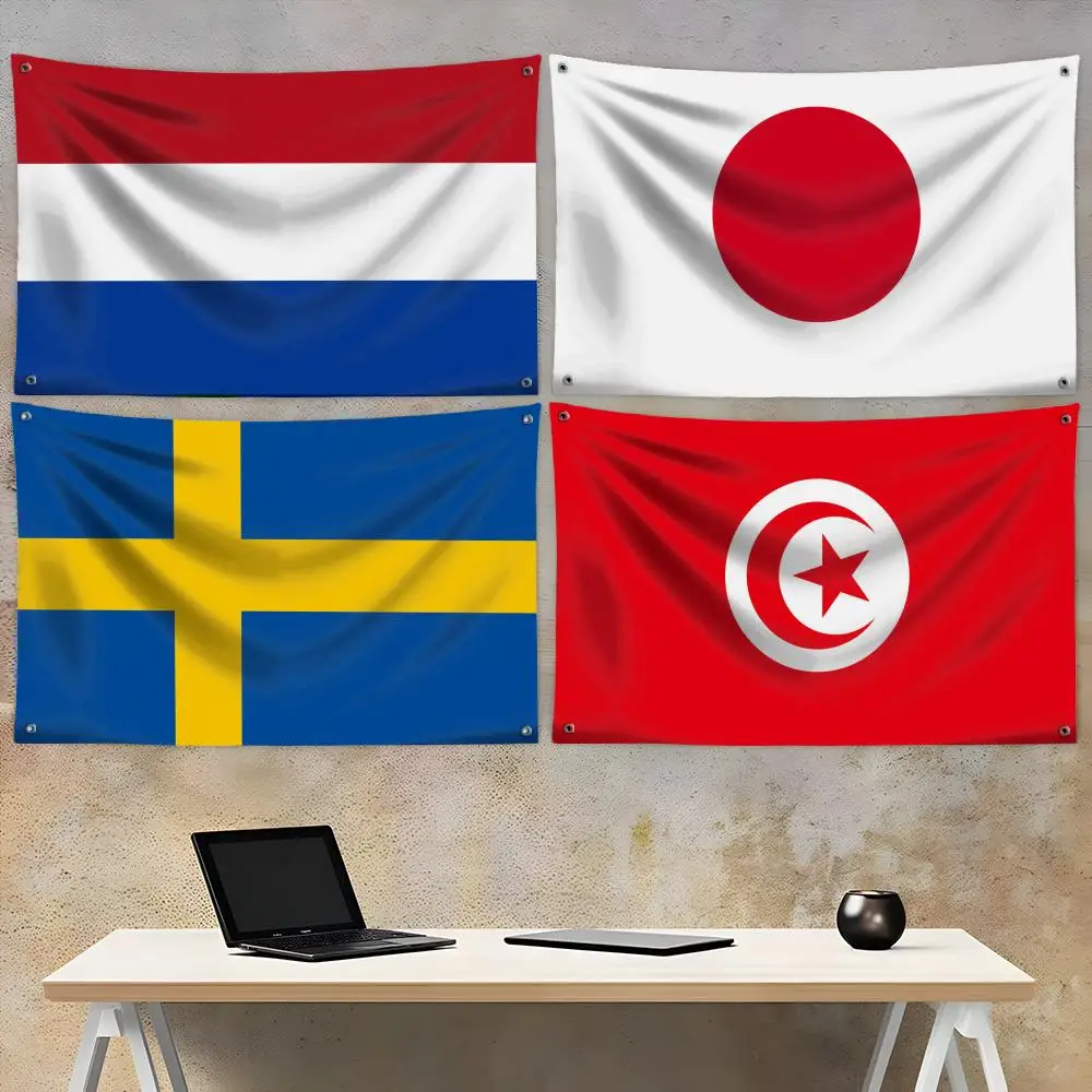 Netherlands Japan Sweden Flag Flags Fade-Resistant Fabric Garden Flag | Outdoor Hanging Sign for Shop Home