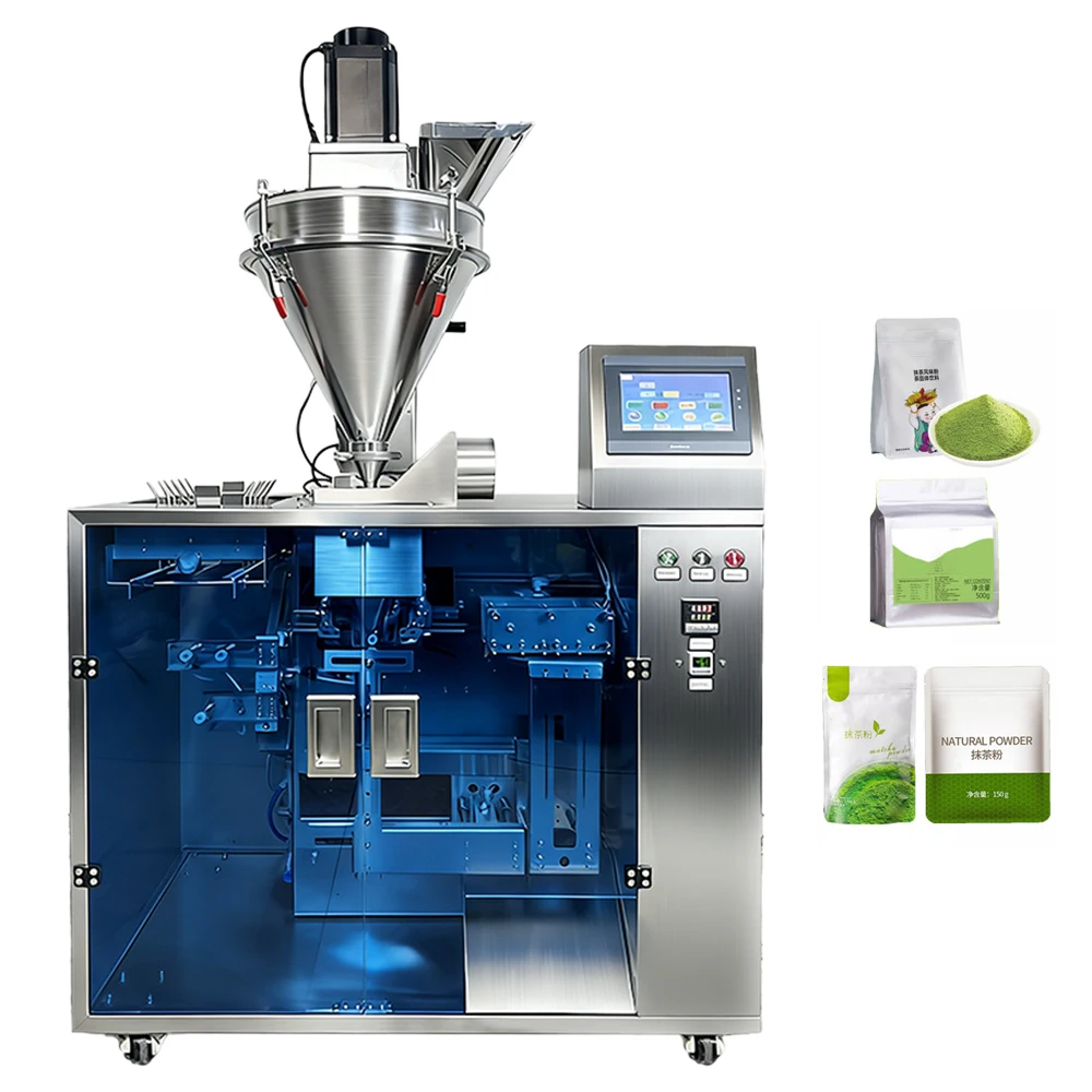 Stand up Zipper Pouch Doypack Powder Pre-made Bag Packaging Machine for Cocoa Flour Milk Coffee Protein Spice Detergent