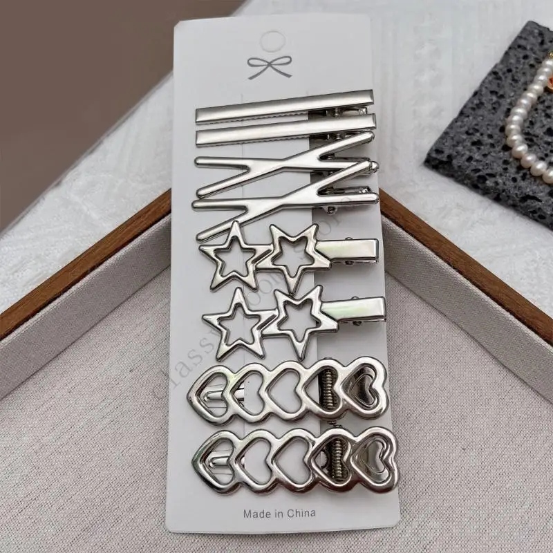 

A0NF Silver Duckbill Hair Clip For Women Teens Thin Hair Sweet Hairpins Spring Summer Hair Accessories Secure Grip