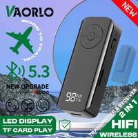 Bluetooth Audio Receiver Transmitter 3.5MM AUX TF Card Hifi Stereo Music Wireless Adapter With Mic LED For Car Airplane TV PC