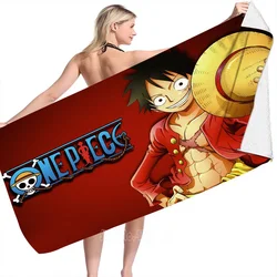 Anime One Piece Luffy Shower Beach Towels Bath Towel Microfiber Washcloth 3D Printed Baby Child Kids Gift