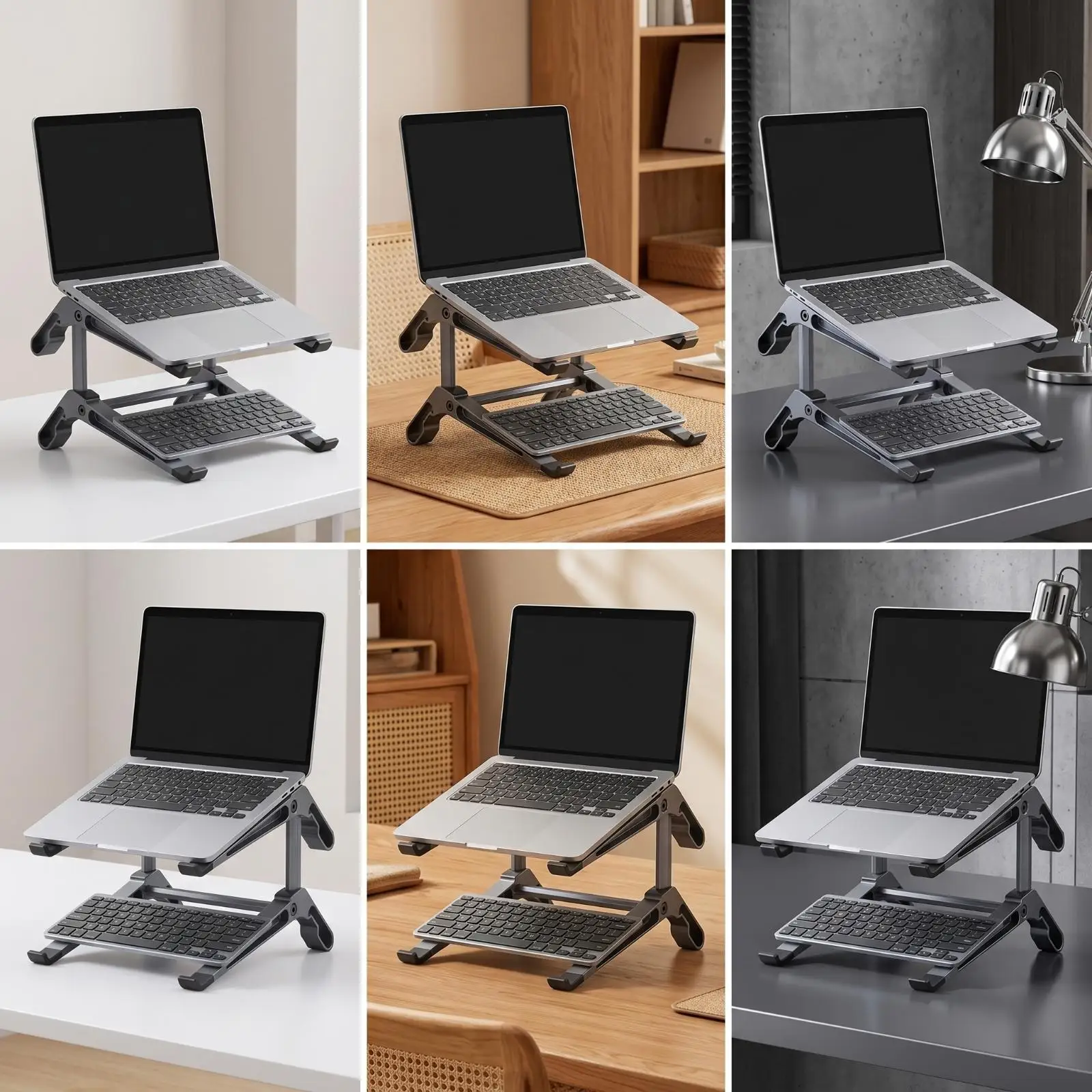 Two-tierLayer Laptop Stand Angled Laptop Stand Compact for Tabletop, Desk
