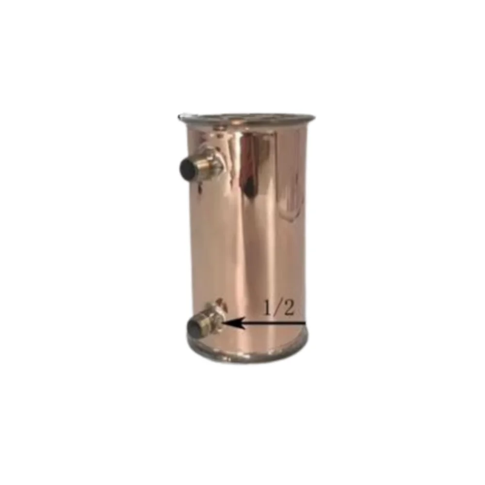 

6"(154mm)OD167mm L=500mm,Copper Condenser,9 Pipes Inside ID 16mm,Connection Male Thread 1/2",Copper Distiller Condenser