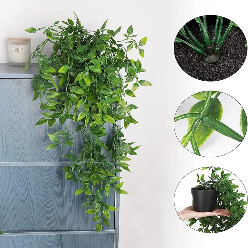 Künstliche Efeu-Pflanzen, Kunststoff-Blatttöpfe, Hochzeit, Weihnachten, Dekoration, Zuhause, Zimmer, Outdoor, Garten, Schweller, dekorativer Blumentopf, Wandbehang – Detail 5