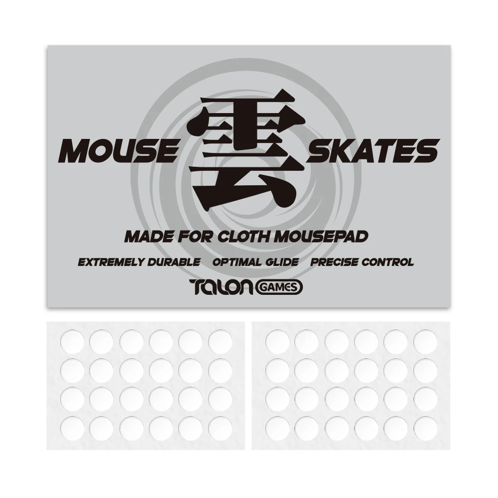 TALONGAMES Mouse Skates 48 Dots Universal for Cloth Mousepad, High Durability, Low Noise, Smooth Glide, Curved Edge, KUMO 8MM