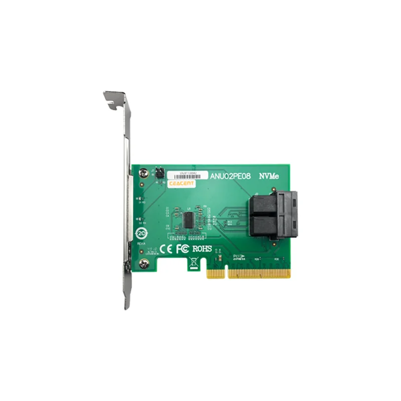 CEACENT CNU02PE08 PCIe 3.0 x8 2*SFF8643 interfaces NVMe Adapter, Up to support 2 U.2 NVMe SSD