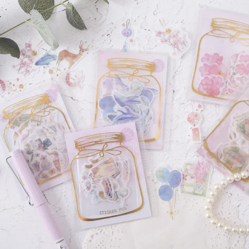 40pcs/lot Scrapbooking Stationery Japanese Girl Heart Hot Stamping Kawaii Stickers Album Sticker