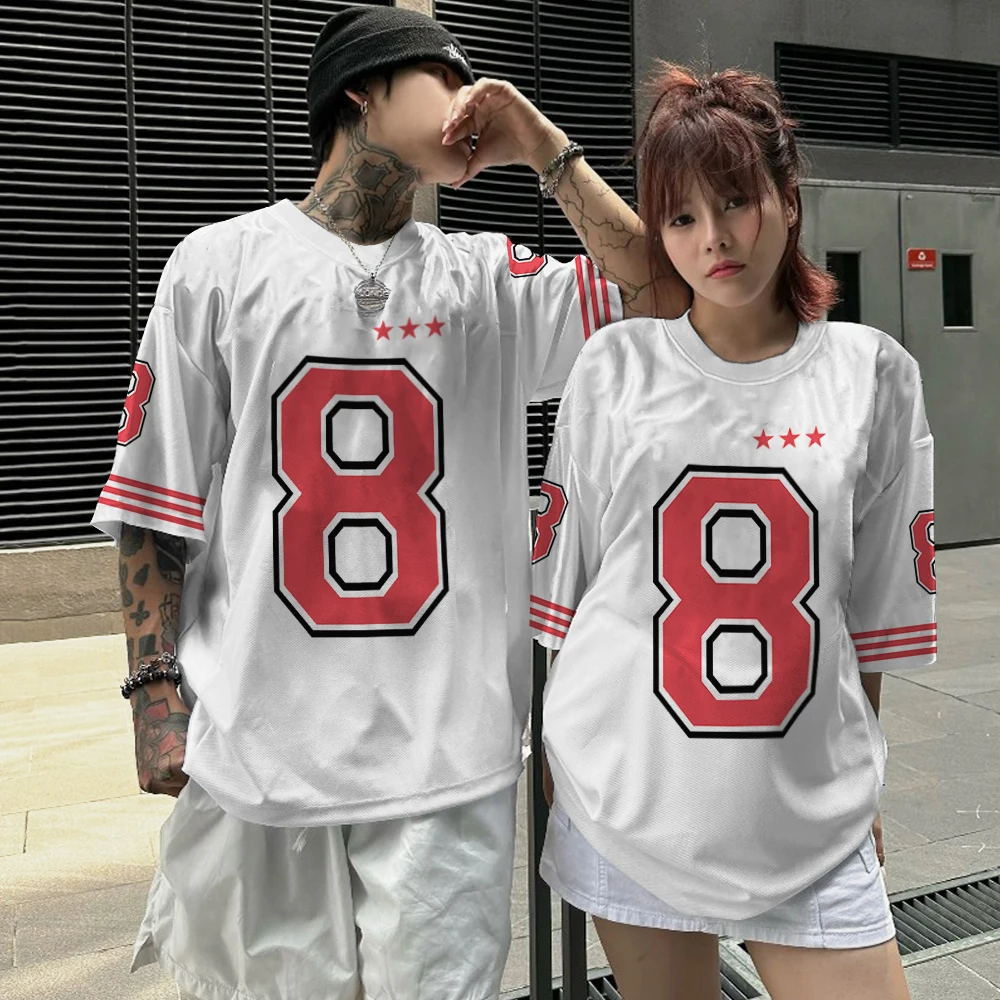 Men T-Shirt Loose Couple T Shirt Mens Stereo Printed Knit Clothing Fashion Tees New Tops Casual Street Hip Hop Tops