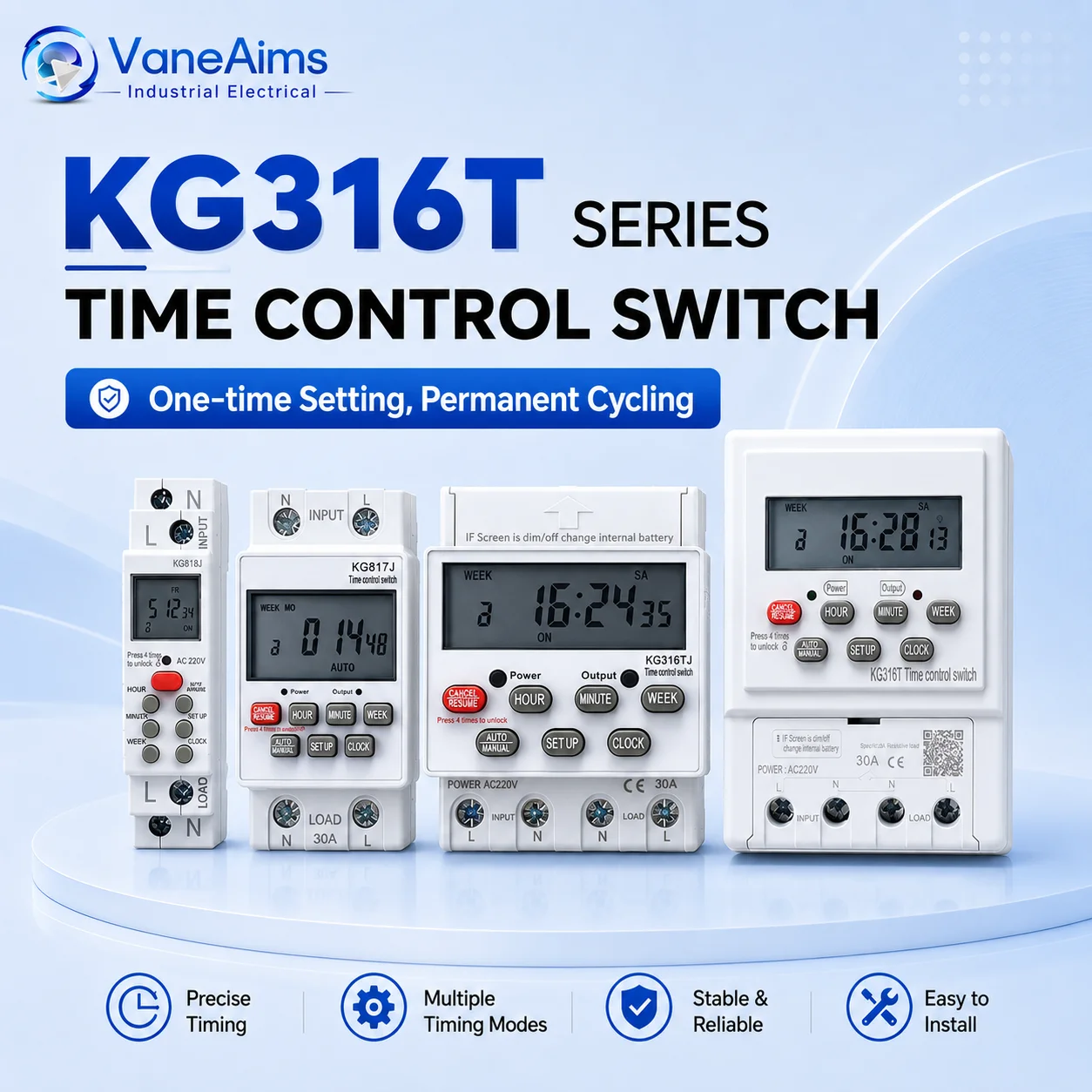 Din Rail Mount Time Control Relay 7 Days Weekly Programmable Timer 12V 110V 220V LCD Digital Timer Switch with 24 On/Off Groups
