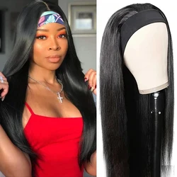 Straight Headband Wig 200% 250% Human Hair Wigs Brazilian Remy Hair Headband Wig Human Hair 8