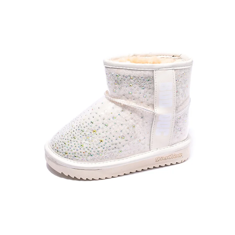 Crianças sapatos de luxo designer meninas menino moda à prova dwaterproof água superior botas neve marca bebê grosso pelúcia cheville alta quente botas inverno