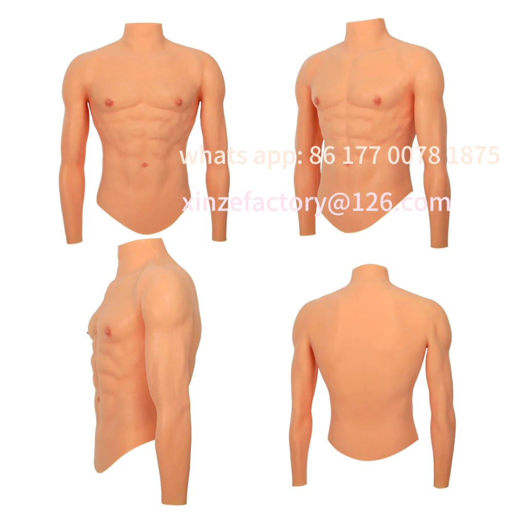 Customizable Realistic silicone fake muscle men's clothing, clear fake pectoral muscles, abs lines,suitable for muscular men's