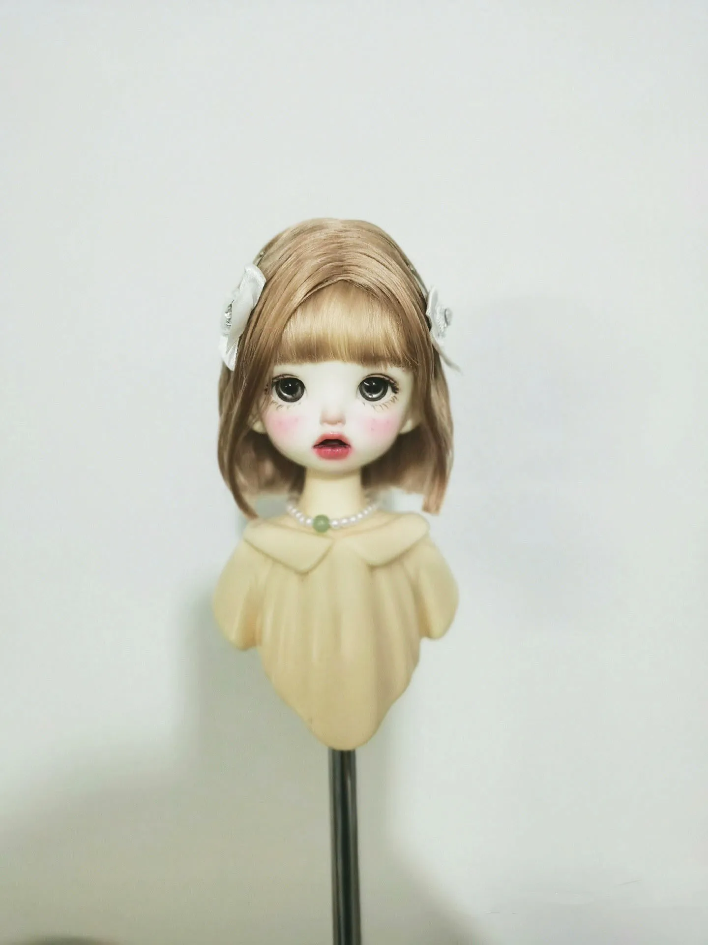 

Doll Accessories 1/6 BJD Doll Wig Hard Head Shell Mohair wig, Head Circumference 16.5CM Free Shipping