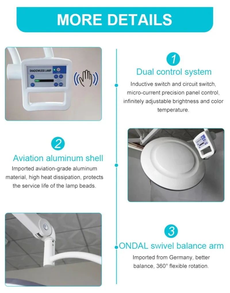 Portable Surgical Lamp Mobile Emergency Surgical Light examination light With Backup Battery Floor Surgery Light