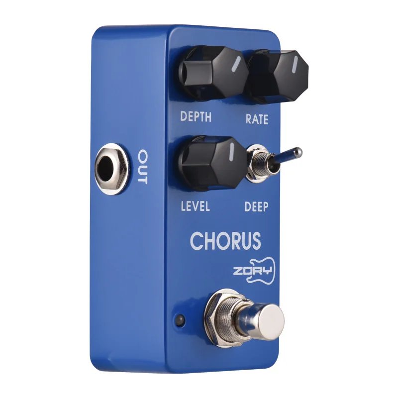 ZORY Guitar Analog Chorus Effects Pedal DEPTH/RATE/LEVEL/DEEP Versatile Controls Effects 9V 6.35mm Input/Output with True Bypass