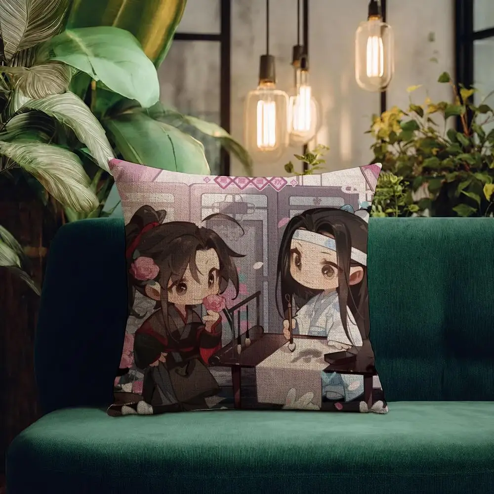 Novel Mo Dao Zu Shi Cushion Cover Natural Linen Pillowcase Set All-in-One Decor Cushion Cover for Sofa Bedroom Chair