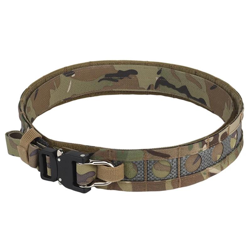 Bison Belt 2 Layer Quick Detach Metal Buckle, Battle Belt Lightweight MOLLE Hunting Airsoft Waistband Equipment