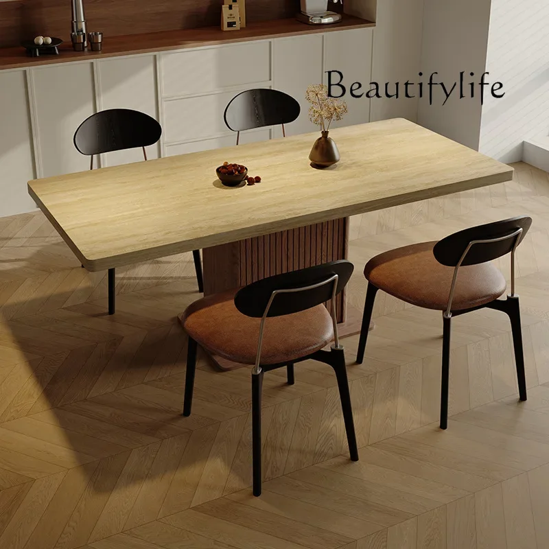 N36 Nordic antique solid wood dining table home modern simple rectangular table декор для дома