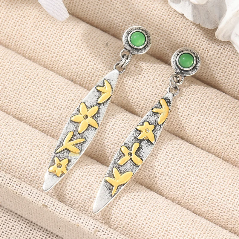 Einfache Bohemian-Blumen Kreative Tropfen-Ohrringe Modische Geometrische Ohrringe Geschenk Mode Vintage Schmuck Accessoires