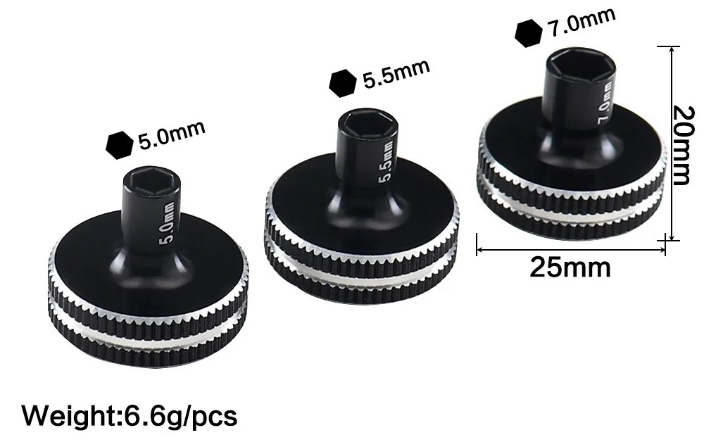 5,0mm/5,5mm/7mm Kurz schrauben muttern Sechs kant schlüssel hülse Innen sechs kant Treiber Aluminium legierung Rad werkzeug – Detail 3