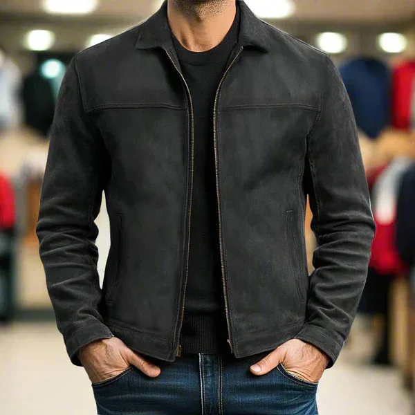 Vintage BrownJacket Men's Spring Autumn Short Flight Jacket Youth Fashion Loose Fit Zipper Closure Pure ColorYY112