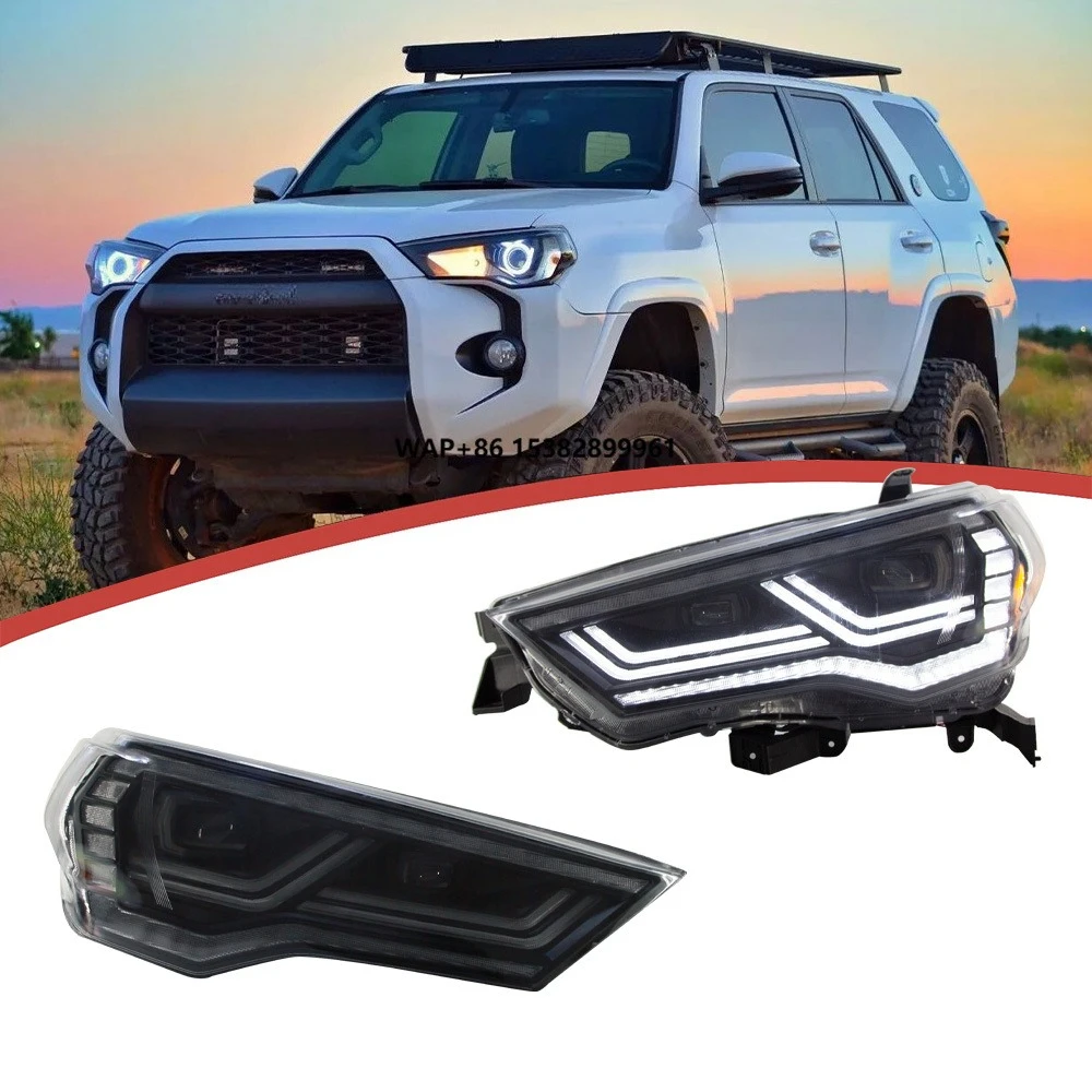 

HOSI Car Front Lights for 4 Runner 2014-2022 4Runner LED Headlights 2 Color DRL Dynamic Signal 2 Lens Auto Accessories