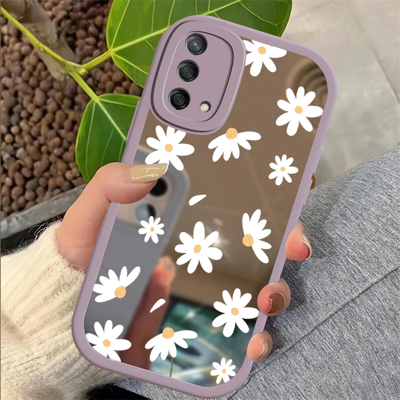 Luxury Makeup Mirror Case For OPPO A58 A54 A55 A98 A78 A38 A94 A76 A 55 A 54 Shockproof Soft Fashion Flower Printing Cover