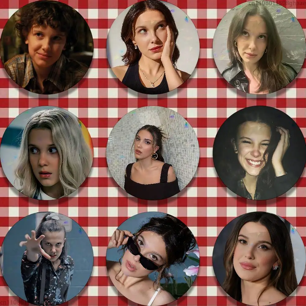 Millie Brown Stranger Tinplate Enamel Pins Creativity Printed Pictures Text Metal Lapel Badges Brooches