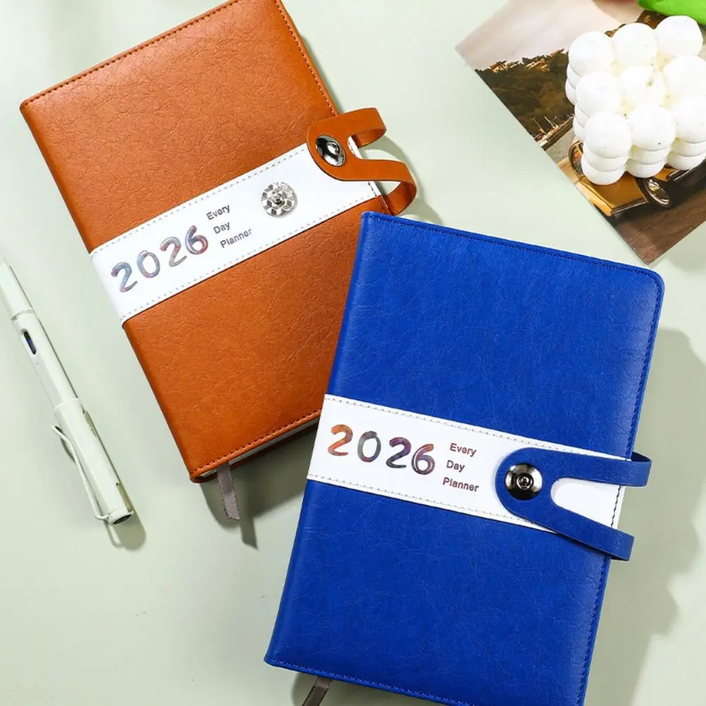 Portable A5 2026 Agenda Book To Do List Planner Reminder Daily Planner Textured PU Schedule Book Students