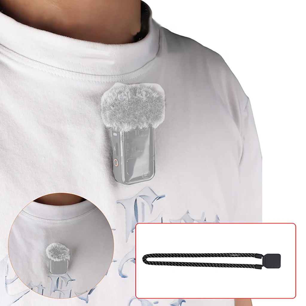 Magnetisches Halsband für Insta360 Mic Pro, verstellbares geflochtenes Anti-Verlust-Seil für drahtlosen Mikrofon-Sender, Schnellverschluss-Kabel – Detail 4