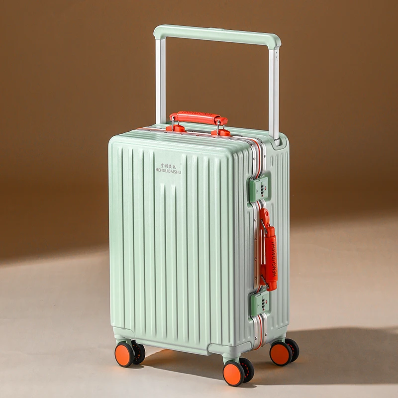 Valise de collision avec roue universelle, porte-gobelet à eau, valise à roulettes de grande capacité, boîte d'embarquement avec mot de passe, 20/24 ", nouveau