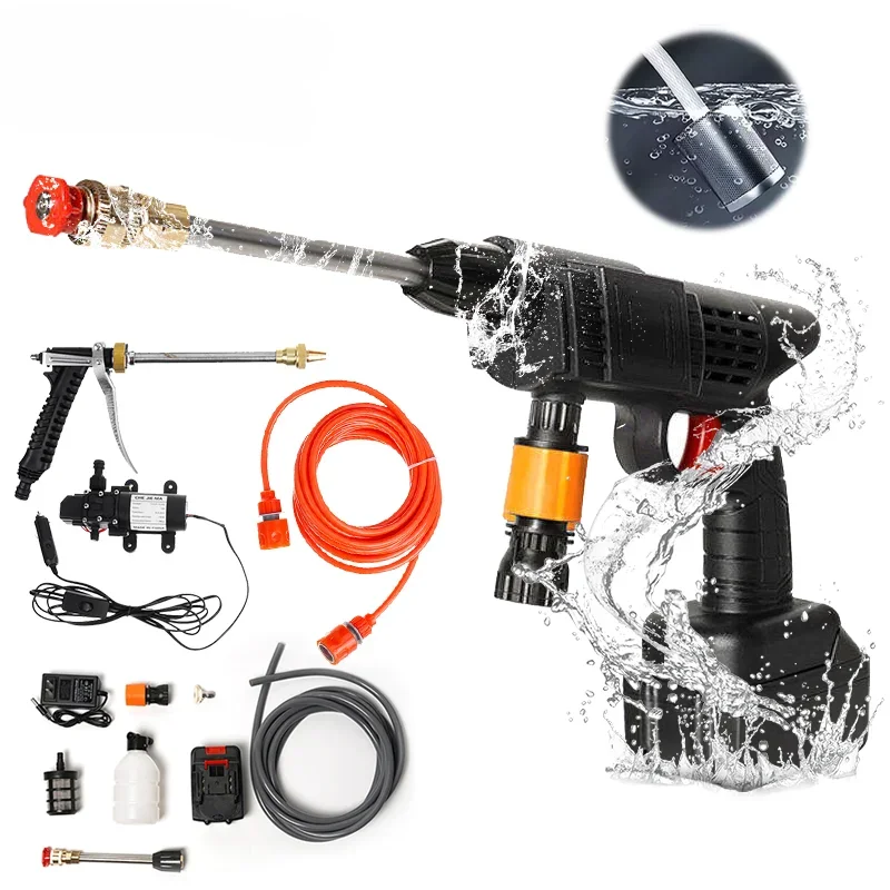 

---Cordless Portable High Pressure Electric Car Washer Gun With 24V Rechargeable Battery Power Car Wash Foam Gun