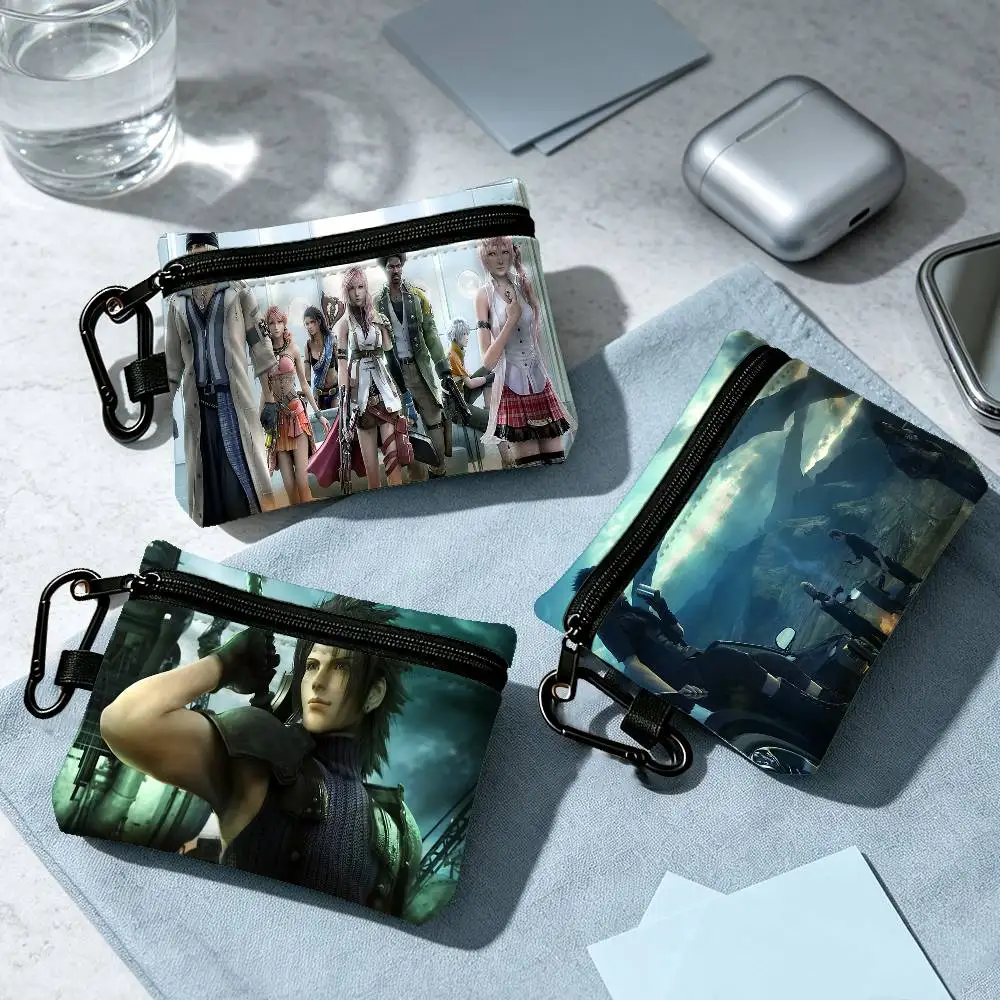 Popular Videogames F-FINAL F-FANTASY Fashion Wear-resistant Oxford Cloth Coin Purse Portable Backpack Hanging Card Storage Bag