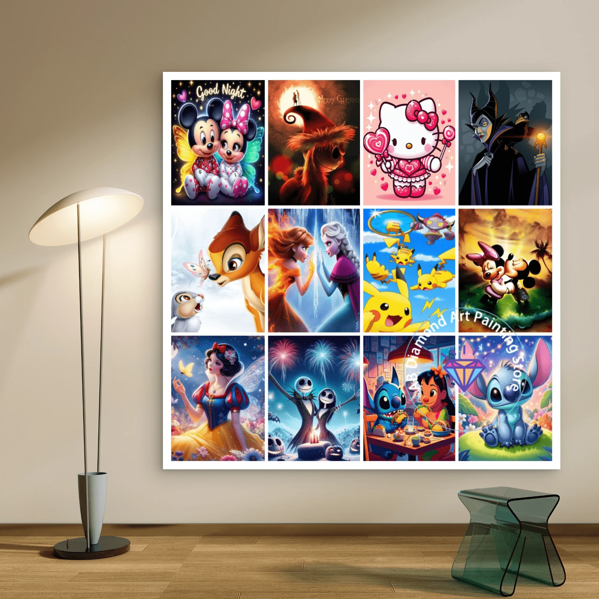 

Pikachu Hello Kitty Mickey Mouse Snow White AB Diamond Painting Kit 5D DIY Diamond Embroidery Handmade Art Gift Home Decoration