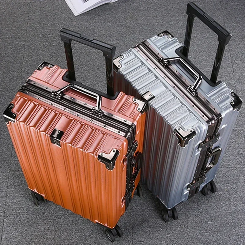 Suitcase Middle Size Travel Suitcase Aluminum Frame Trolley Case Mute Universal Wheel Carry on Luggage Long Trip Business Trunk