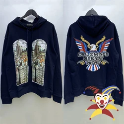 WHO DECIDES WAR Hoodie Men Women Vintage Eagle Print Oversize Hooded