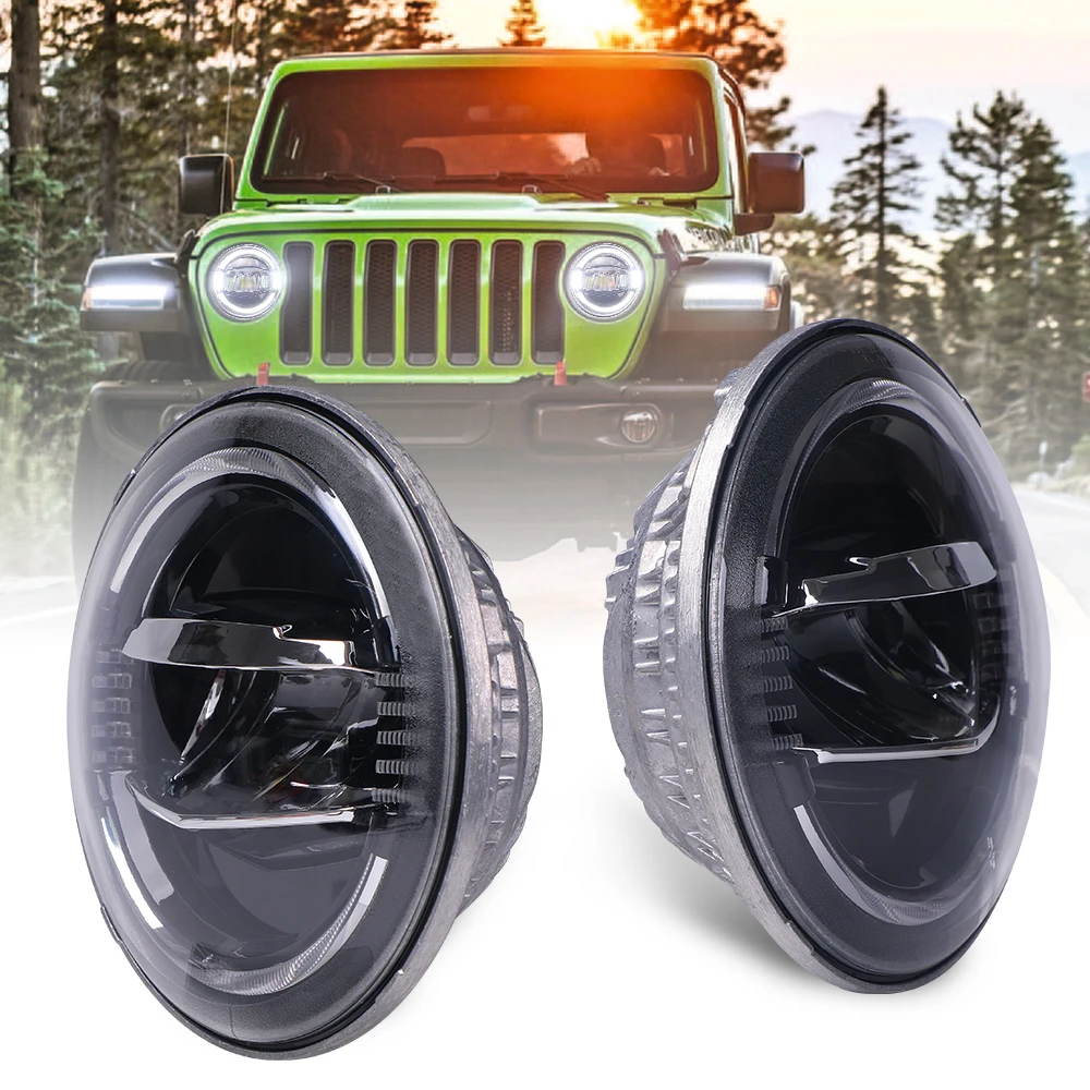 

Auto Lighting System Car Light Led Headlamp Motorcycle Projector Round 7 Inch Blue Halo 7inch LED Headlight For Jeep Wrangler JK