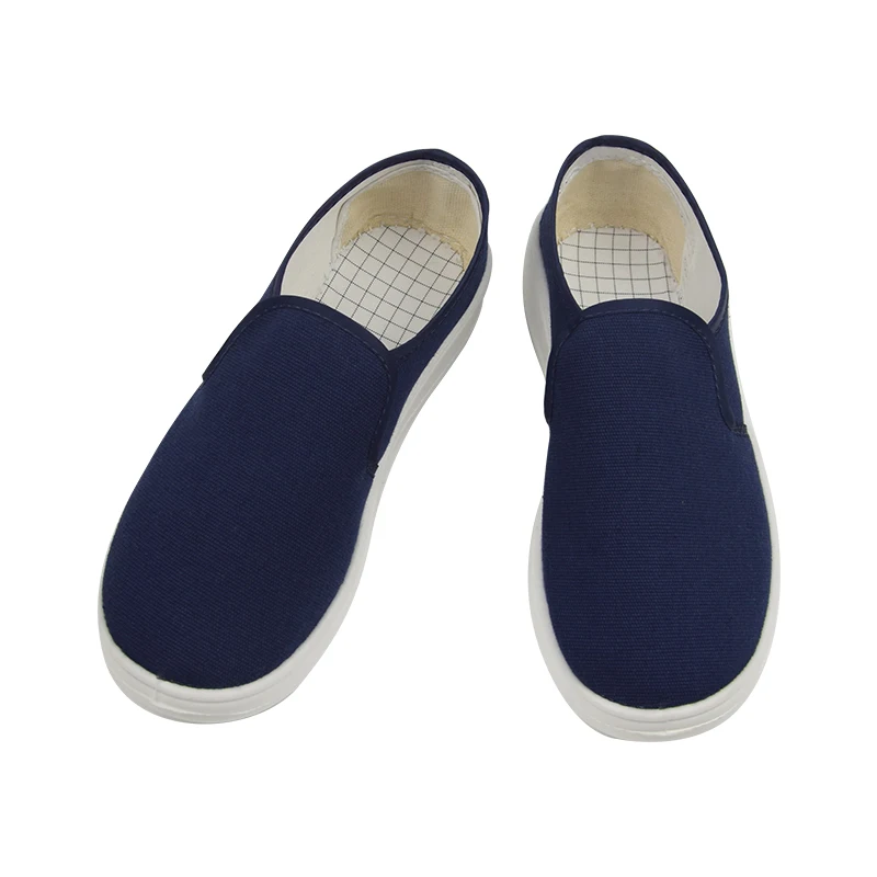 PU Sole Canvas Anti Static Shoes Non Slip Breathable Work Shoes for Electronics Cleanroom Laboratory
