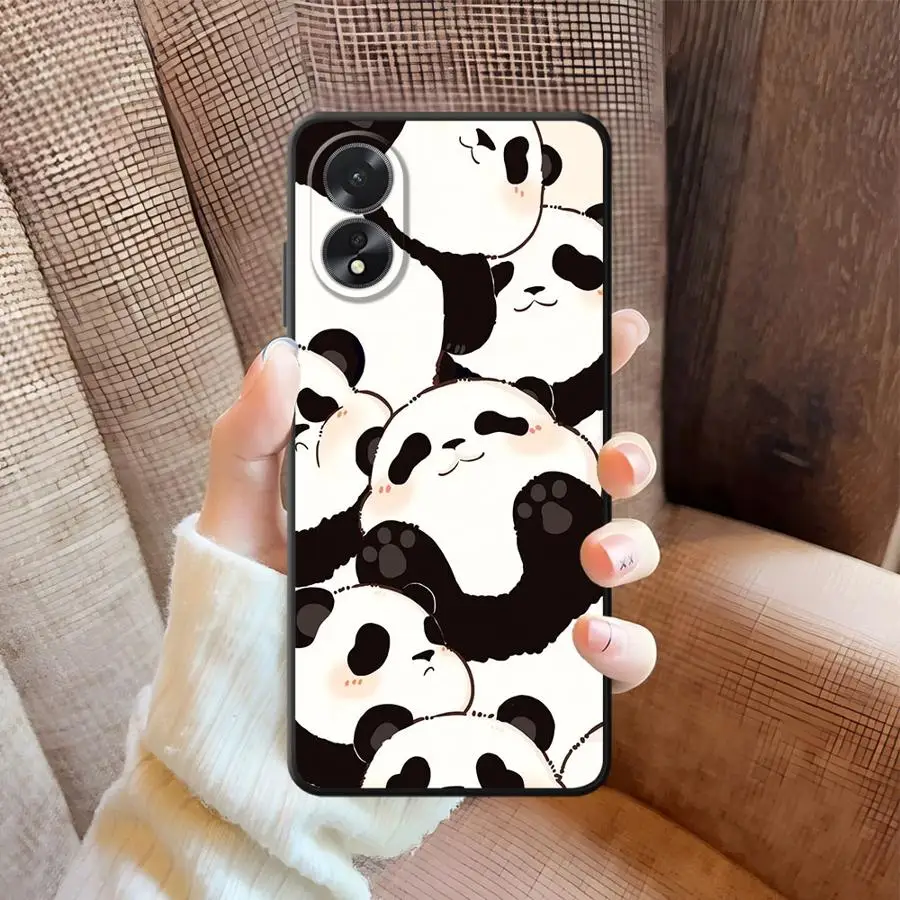 Funda bonita de Panda para Oppo A11 A37 A18 A31 A72 A9 A38 A16 A33 A71 A3 A54 A5 A53 A12 A36 A17 A32 A73 A7 A52 A15 A32