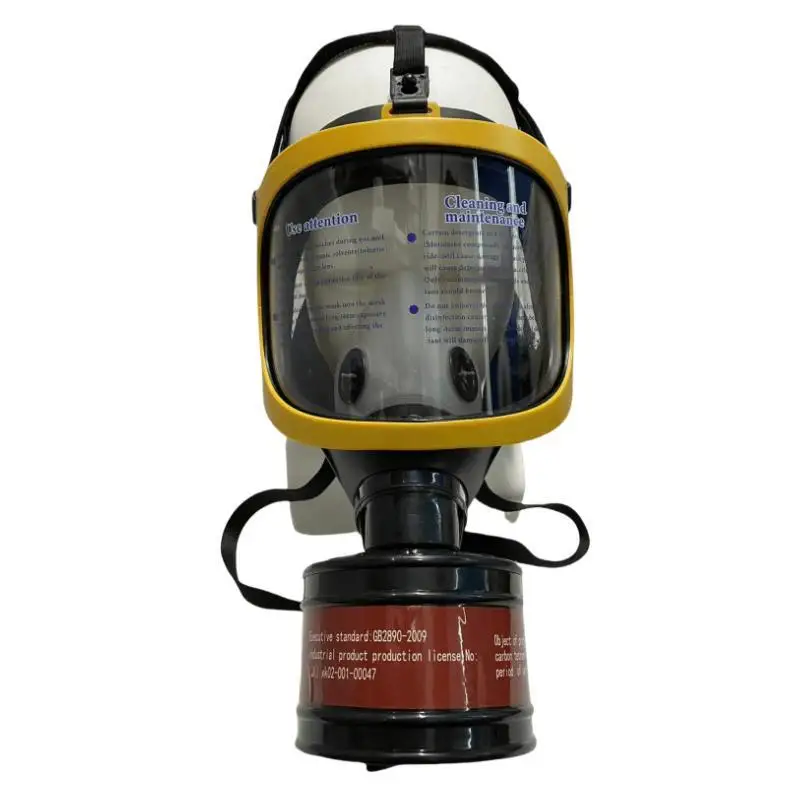 Chemical nuclear radiation respirator full face mask Yellow Mask 2 in 1 gas mask paint insecticide spray silicone gas mask