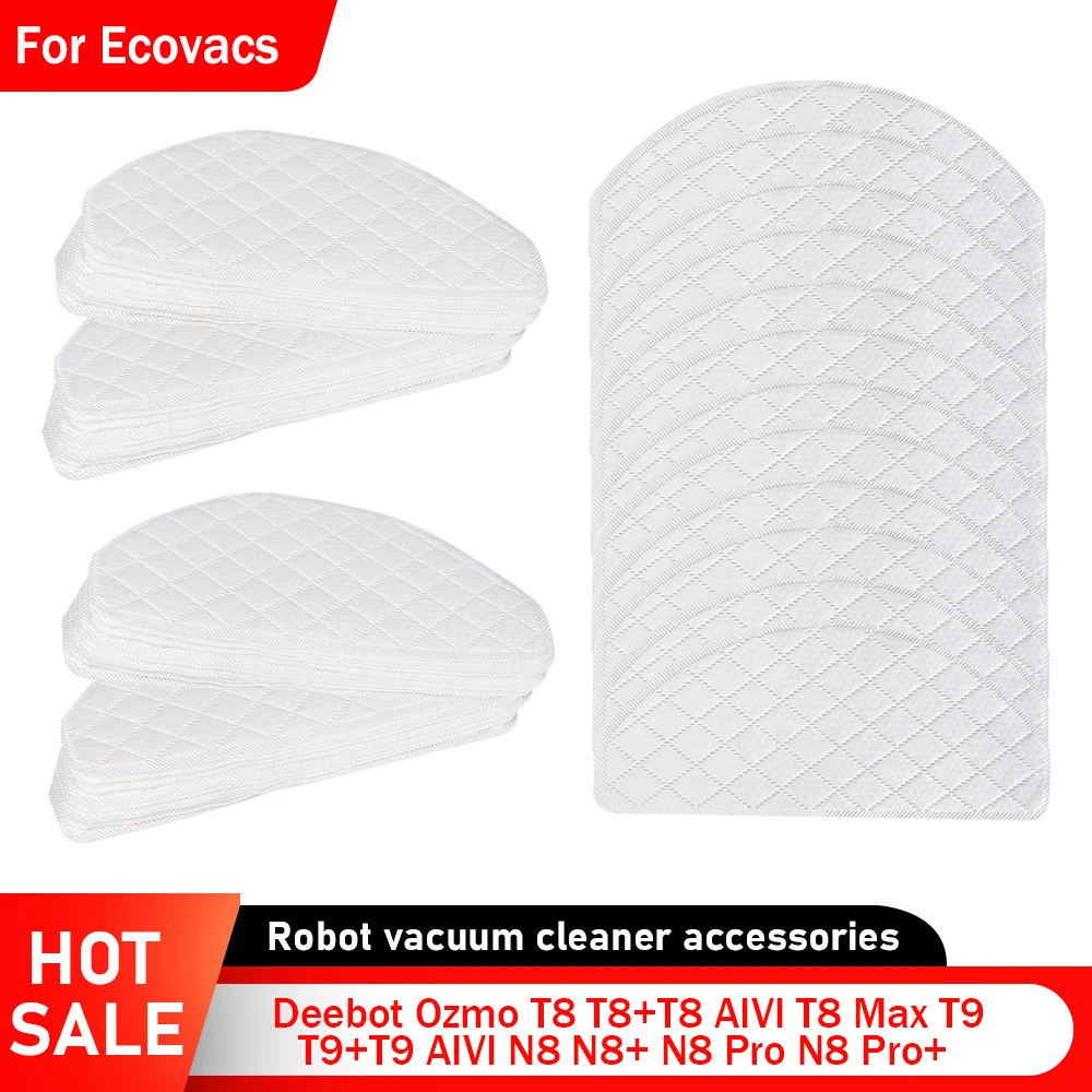 

100PCS Mop Cloths for Ecovacs Deebot Ozmo T8 T8+T8 AIVI T8 Max N8 N8+ N8 Pro N8 Pro+ T9 T9+T9 AIVI Robot Vacuum Disposable Mop