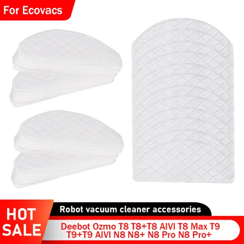 100PCS Mop Cloths for Ecovacs Deebot Ozmo T8 T8+T8 AIVI T8 Max N8 N8+ N8 Pro N8 Pro+ T9 T9+T9 AIVI Robot Vacuum Disposable  Mop